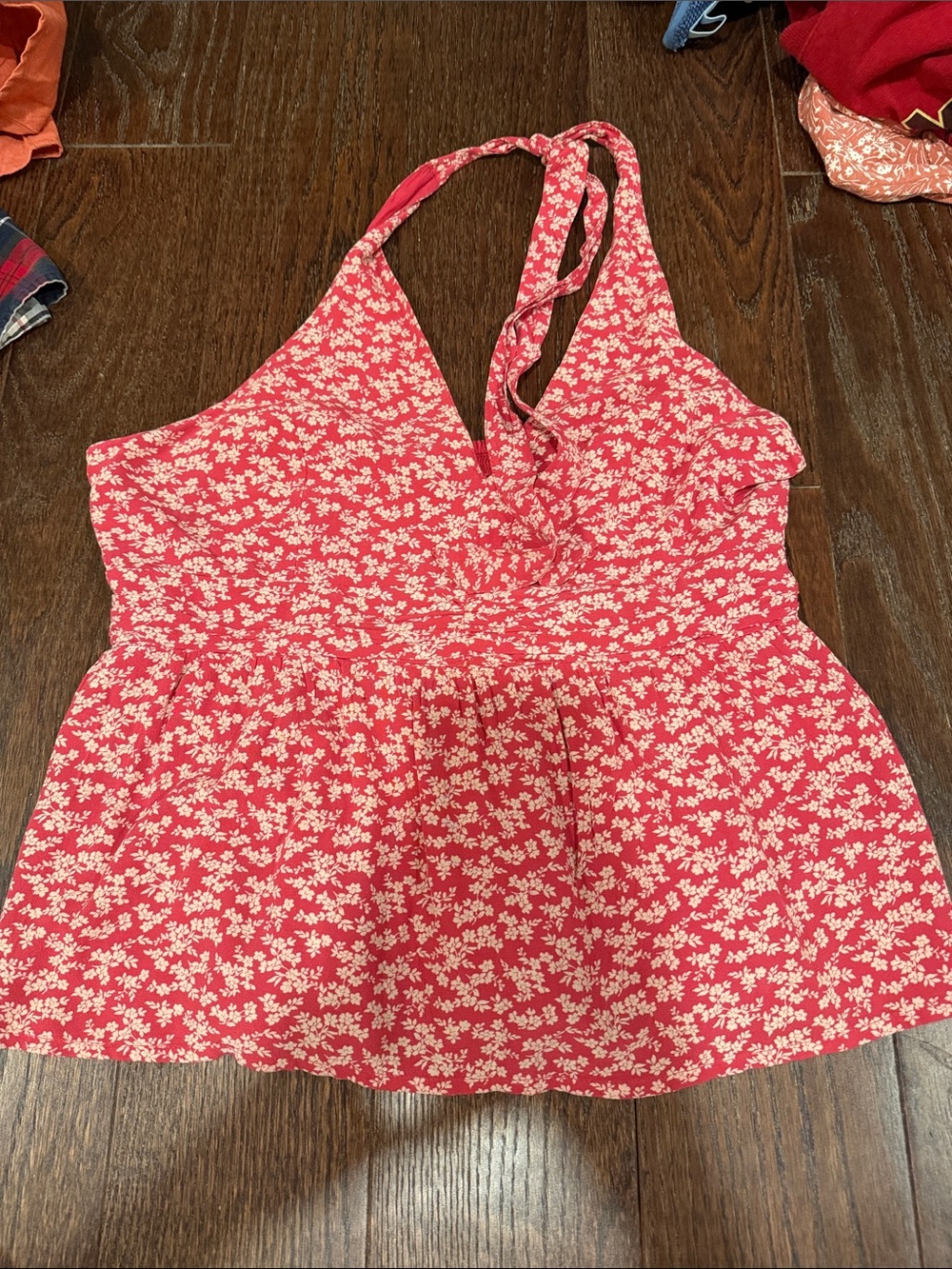 American Eagle Outfitters Pink Floral V-Neck Camisole
